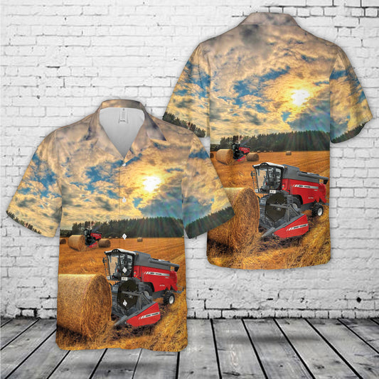 Farm Combine Massey Ferguson Hawaiian Shirt