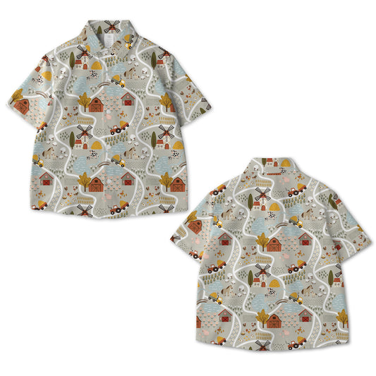 Farm Seamless AOP Youth Button Down Shirt