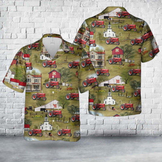 Farmall Super MTA Tractor Hawaiian Shirt