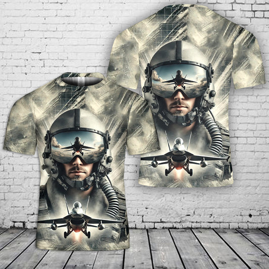 Fighter Pilot Military Aviation T-Shirt 3D