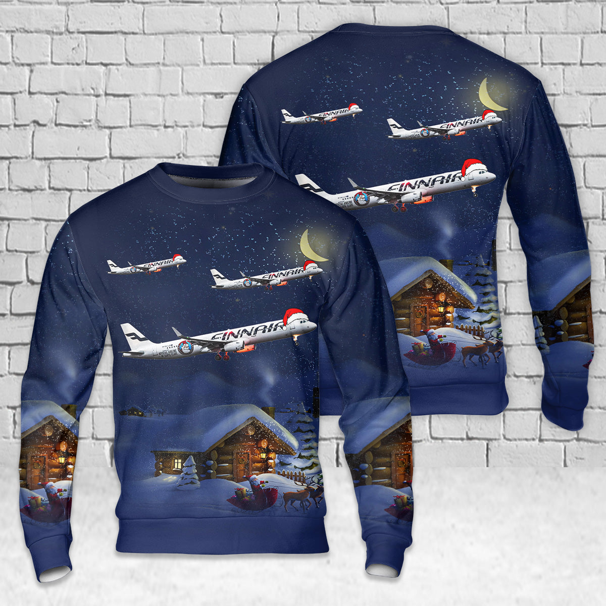 Finnair A321 Christmas livery Christmas AOP Sweater