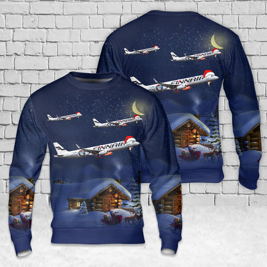 Finnair A321 Christmas livery Christmas AOP Sweater