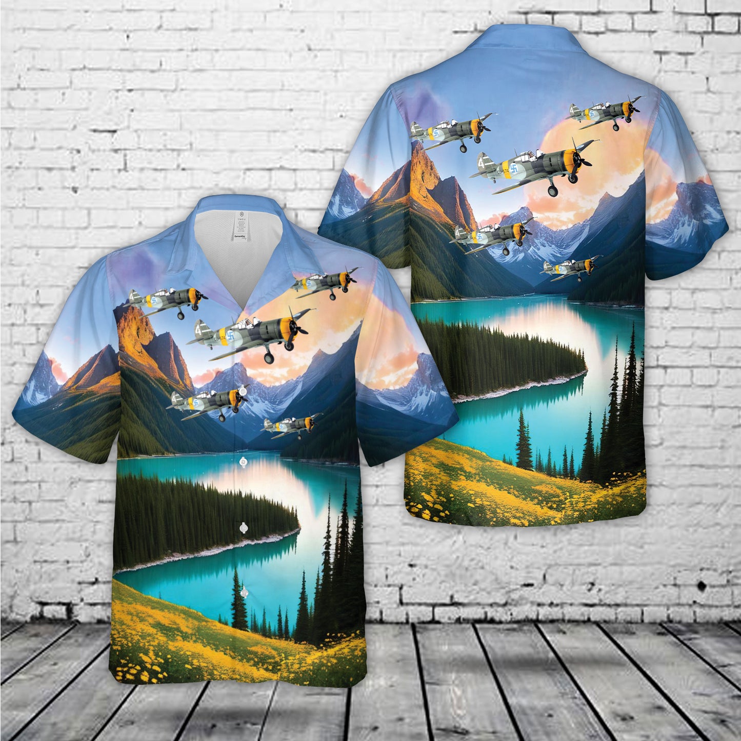 Finnish Air Force Hawk 75A-6 WWII Hawaiian Shirt