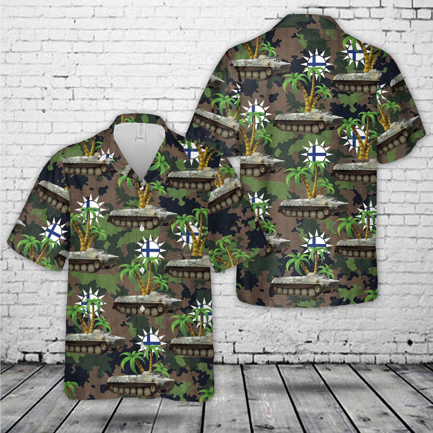 Finnish Army Maavoimat MT-LBV Armoured Personnel Carrier Hawaiian Shirt