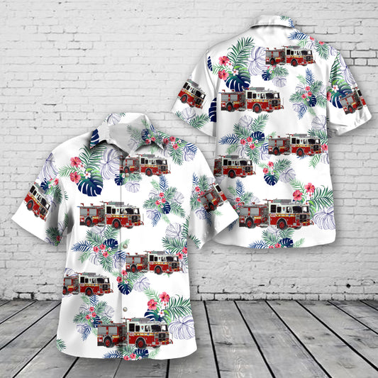 Fire Department City of New York 2009 Seagrave Engine 332 - Brooklyn Hawaiian Shirt