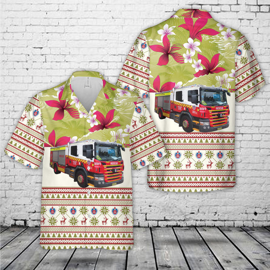 Fire and Rescue NSW Pumper Ugly Christmas Hawaiian Shirt
