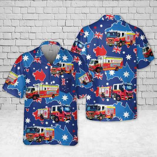 Fire and Rescue NSW (FRNSW)  Australia Day Pocket Hawaiian Shirt