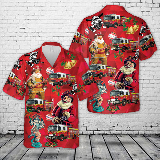 Fire and Rescue New South Wales Pumper Class 2 Christmas Hawaiian Shirt