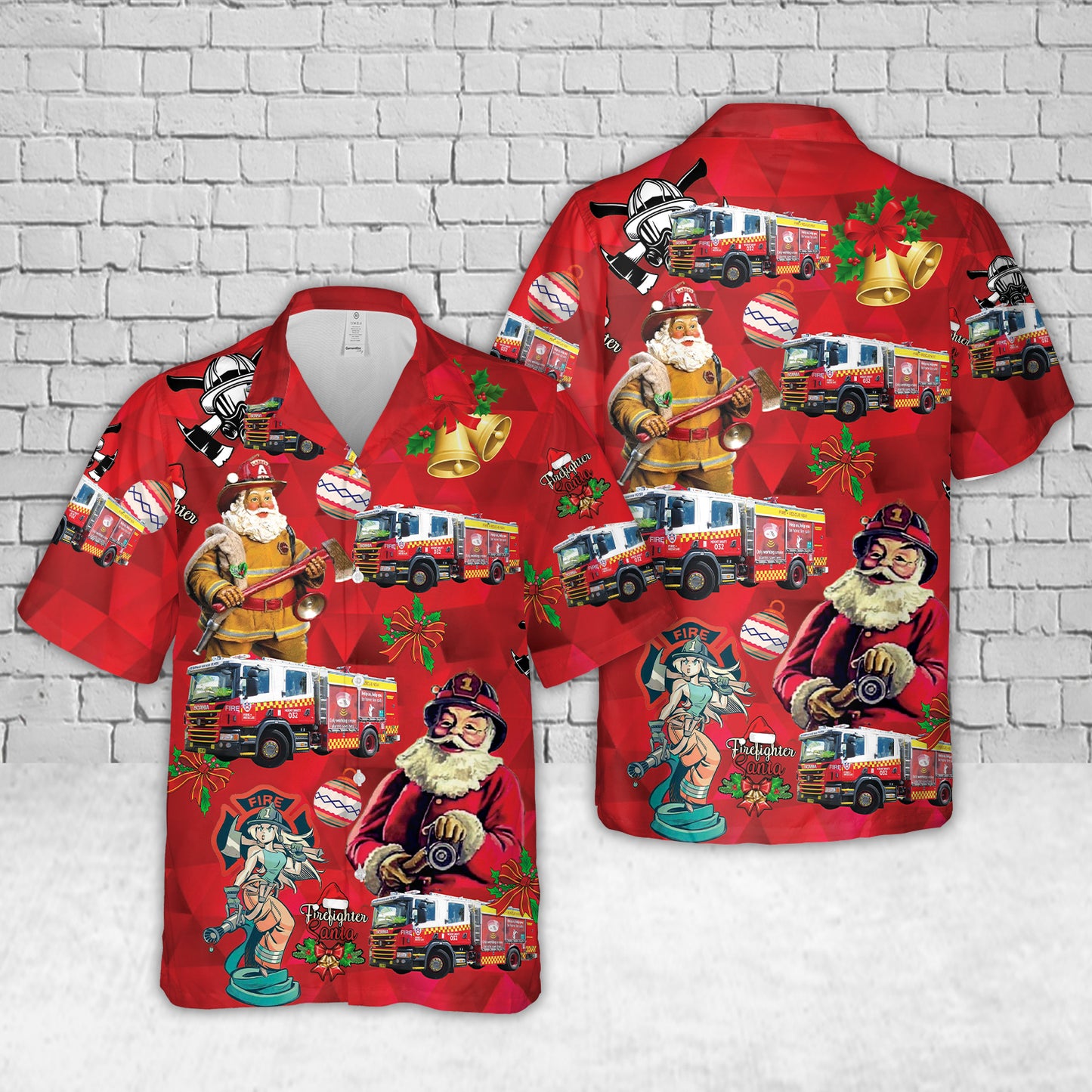 Fire and Rescue New South Wales Scania CAFS Pumper 32 Christmas Hawaiian Shirt