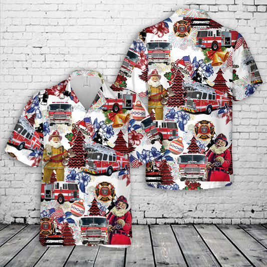 Firefighter Fire Truck Christmas Hawaiian Shirt