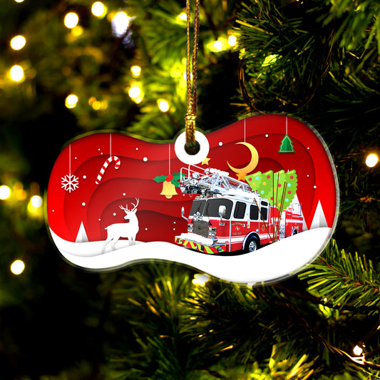 Firefighter Fire Truck Christmas Ornament