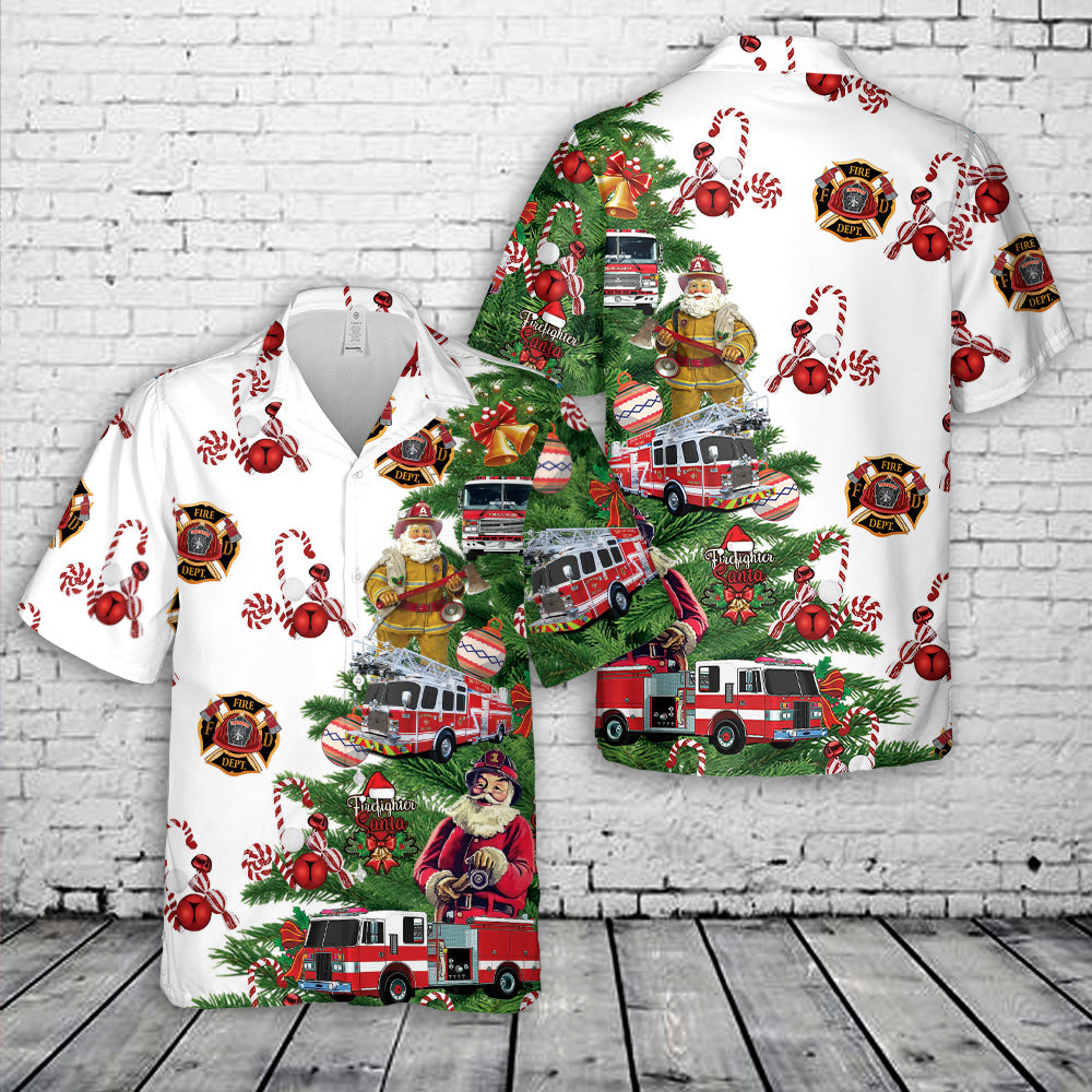 Firefighter Fire Trucks Christmas Hawaiian Shirt
