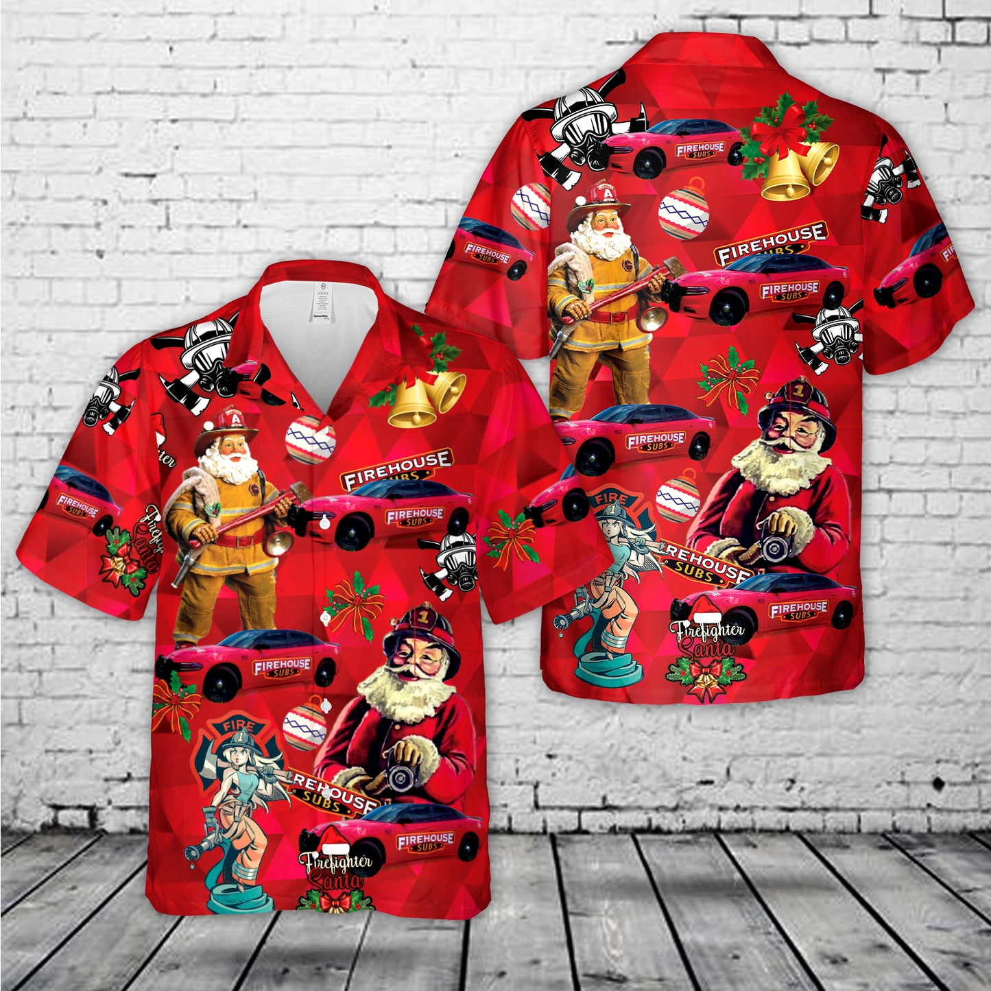 Firehouse Subs Christmas Hawaiian Shirt