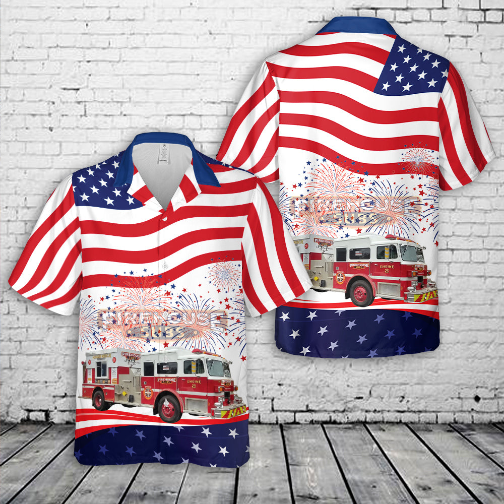 Firehouse Subs Truck, 4th Of July Hawaiian Shirt