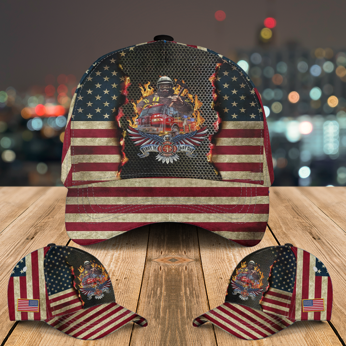 First In Last Out Fire Department Baseball Cap