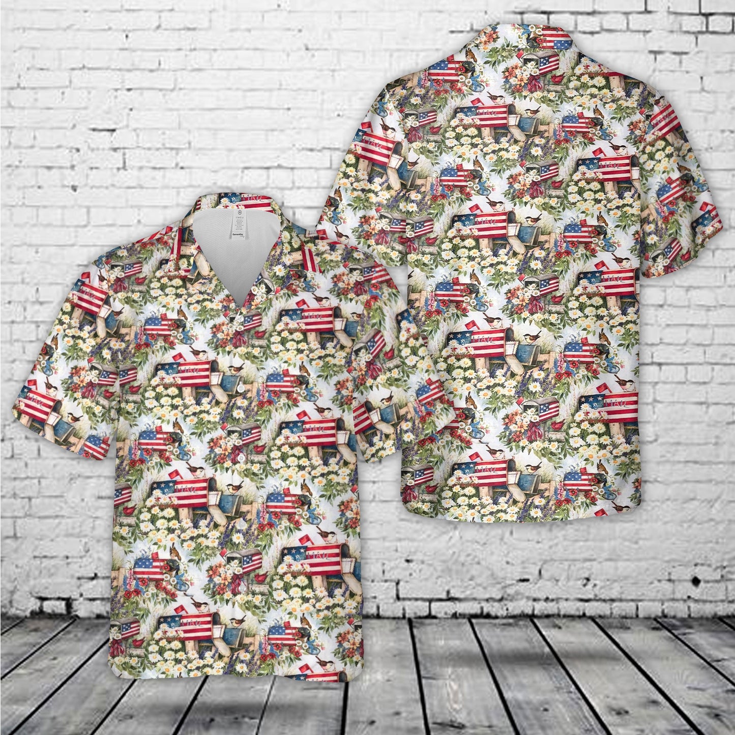 Flag Mailboxes Patriotic Hawaiian Shirt