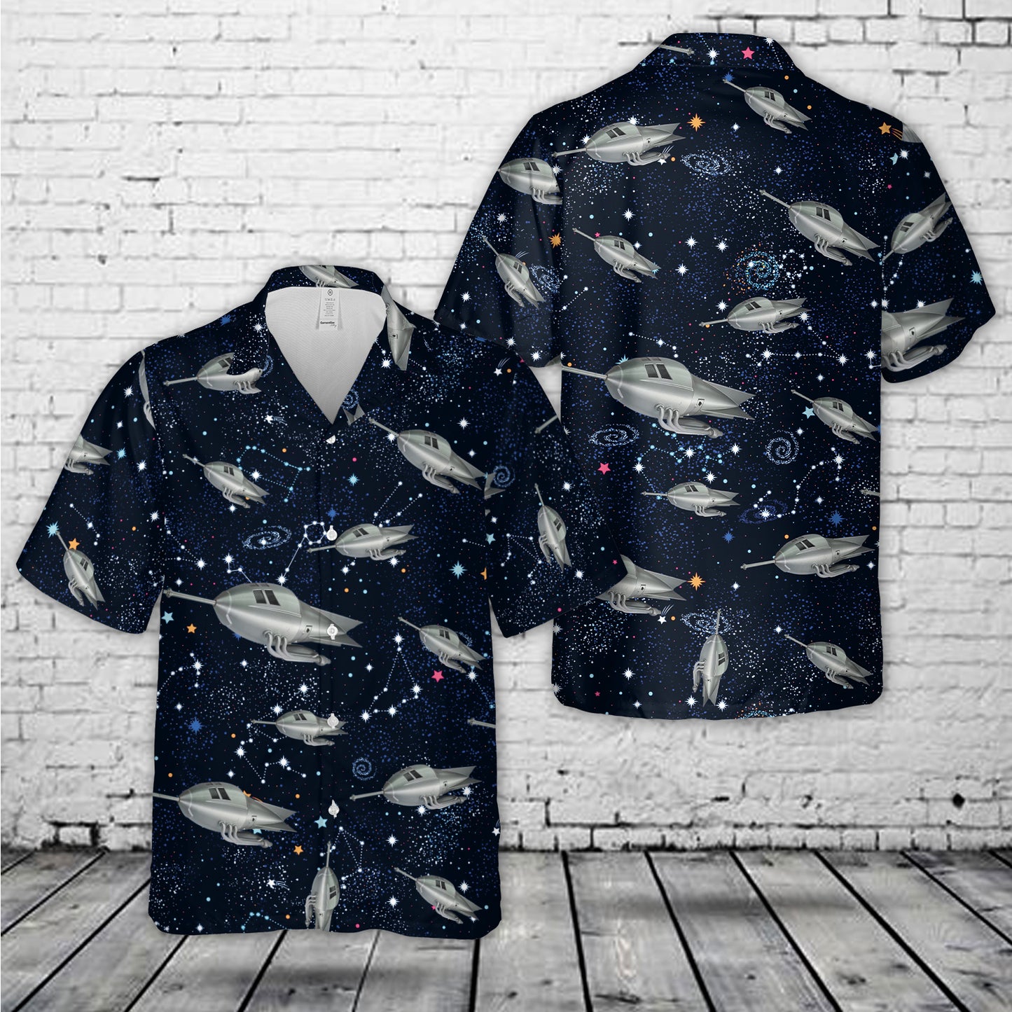 Flash Gordon 1936 Ming Bomber Mongo Rocket Ship Hawaiian Shirt
