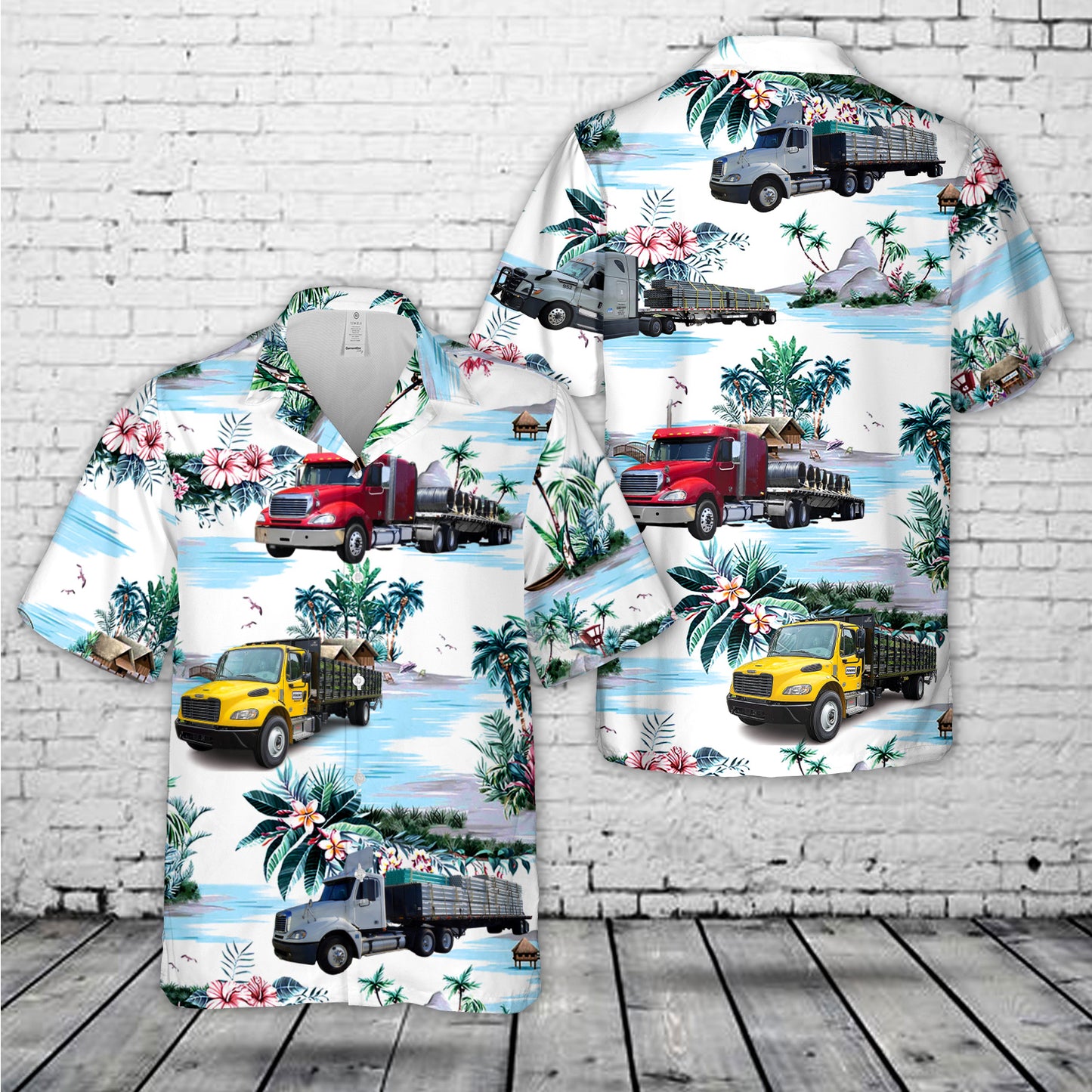 Flatbed Trucks Hawaiian Shirt
