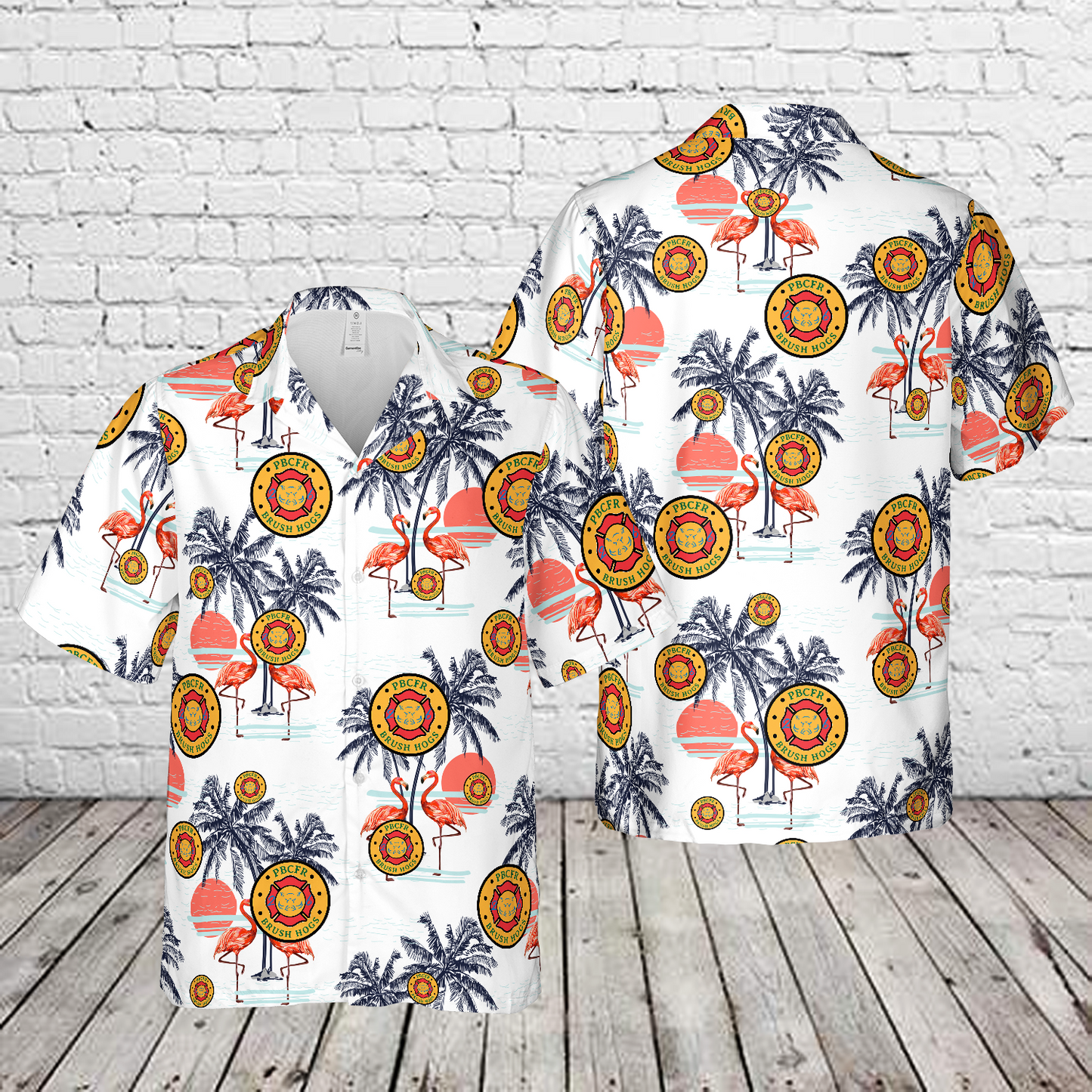 Florida Palm Beach County Fire Rescue Brush Hogs Hawaiian Shirt