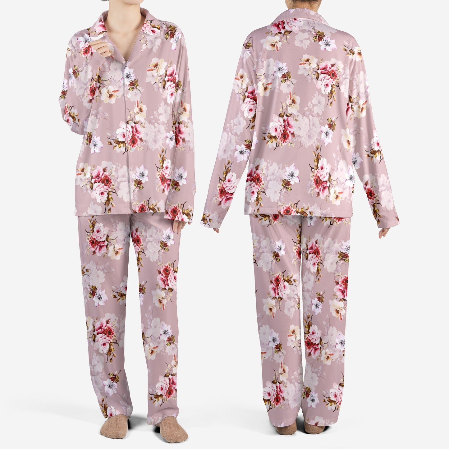 Flowers Floral Pattern AOP Pajamas Set