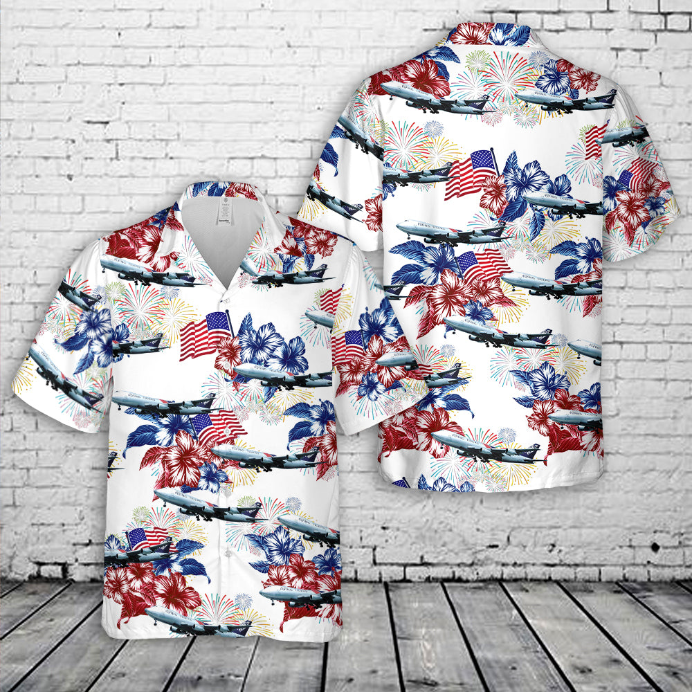 Flying Tiger Line Boeing 747-200, 4th Of July Hawaiian Shirt