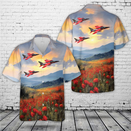 Folland Gnat RAF Swept-Wing Aircraft Hawaiian Shirt