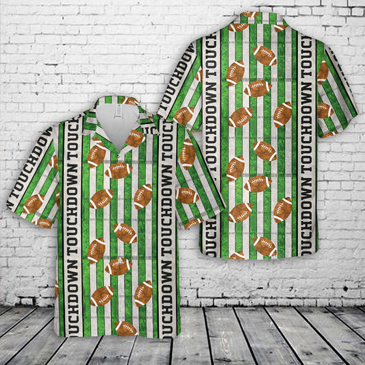 Football Field Footballs Touchdown Hawaiian Shirt