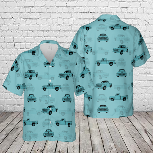 Ford F100 1965 Silhouette Hawaiian Shirt