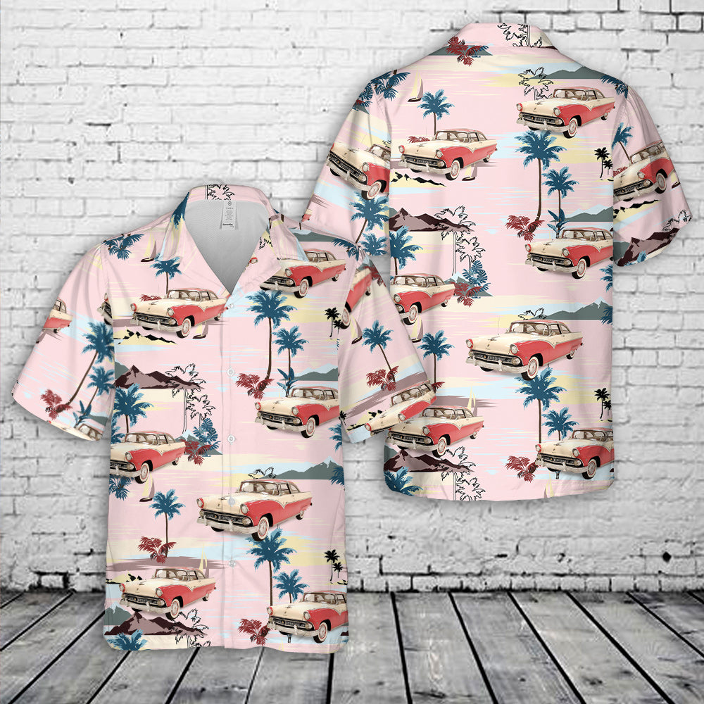 Ford Fairlane Crown Victoria 1955 Pink Hawaiian Shirt