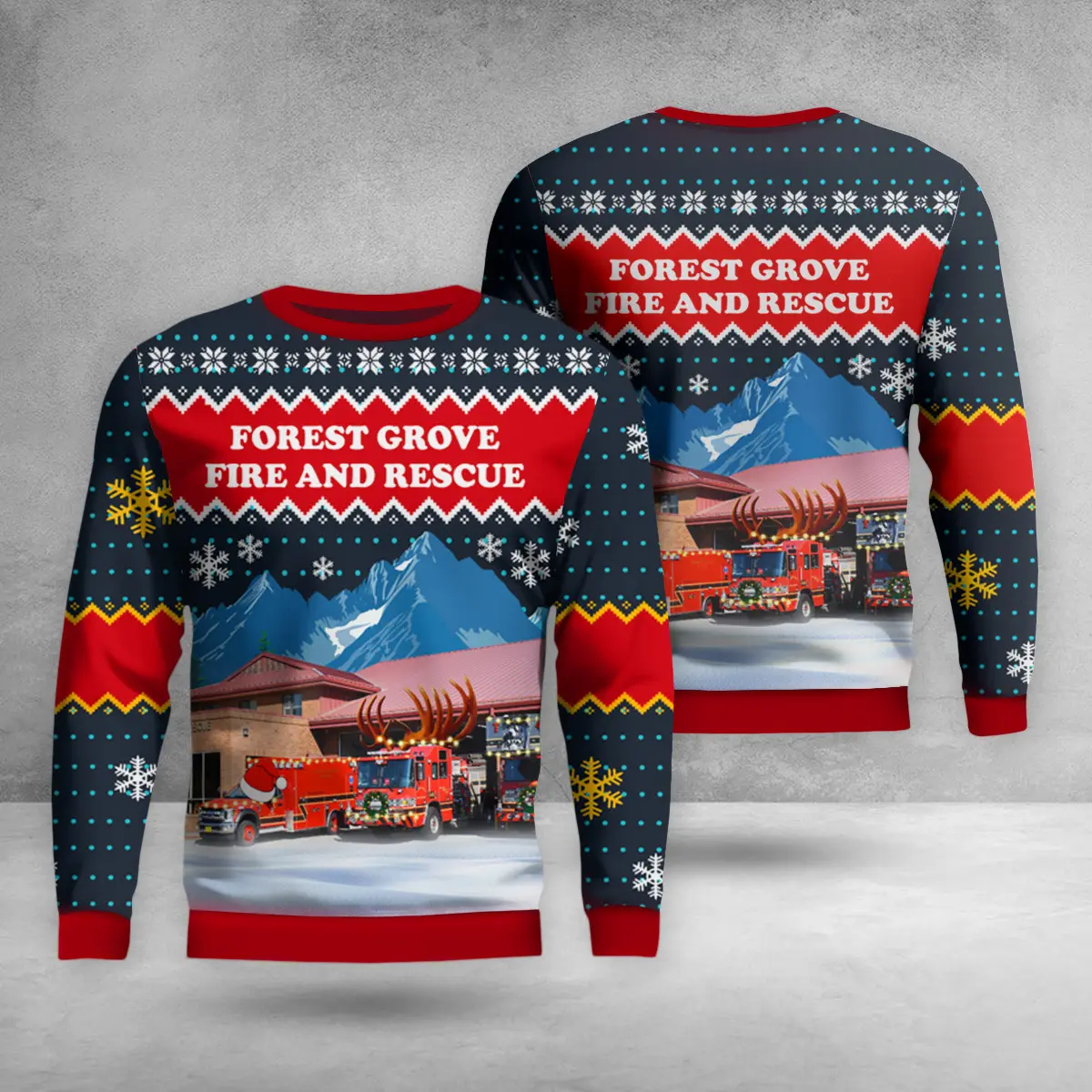 Forest Grove, Oregon, Forest Grove Fire and Rescue AOP Christmas Sweater