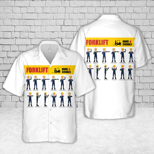 Forklift Hand Signal Hawaiian Shirt