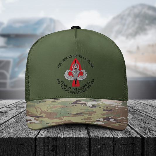 Fort Bragg Home Of The Airborne And Special Operations Forces AOP Trucker Cap