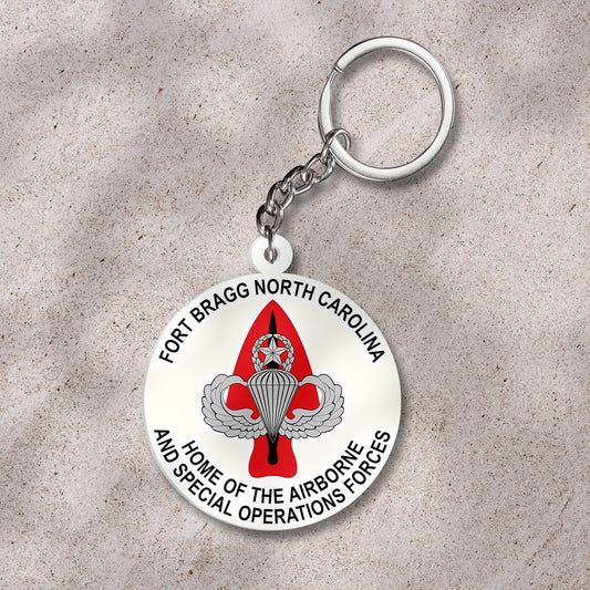 Fort Bragg Home Of The Airborne And Special Operations Forces Custom shape 2-sided Acrylic Keychain