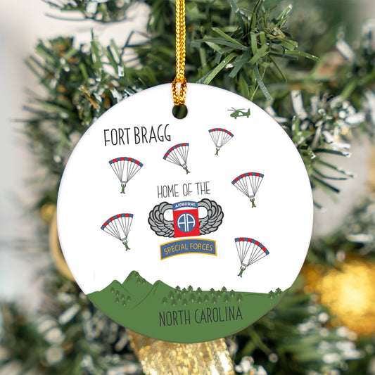 Fort Bragg Home Of The Airborne And Special Operations Forces Ceramic Ornament