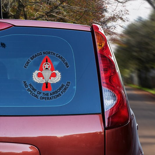 Fort Bragg Home Of The Airborne And Special Operations Forces Transparent Vinyl Decal