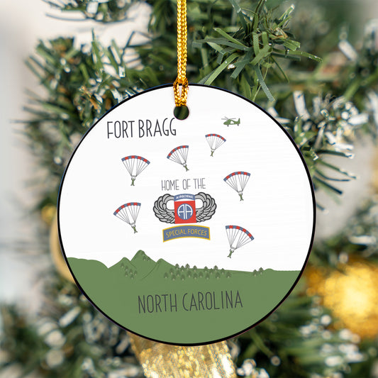 Fort Bragg North Carolina Military Base Ceramic Ornament
