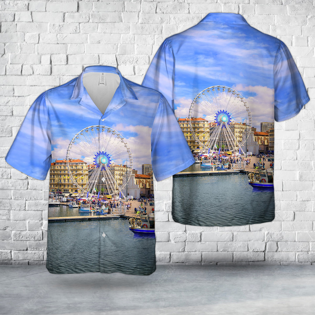 France Grande Roue de Marseille Ferris wheel Hawaiian Shirt