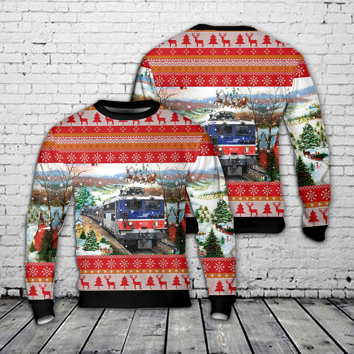 France SNCF BB 8-17026 Ile de France Christmas AOP Sweater