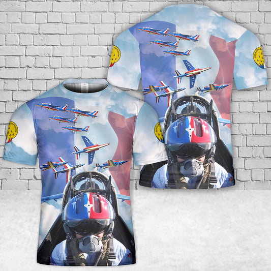 French Air and Space Force Patrouille de France (PAF) precision aerobatics demonstration T-Shirt 3D