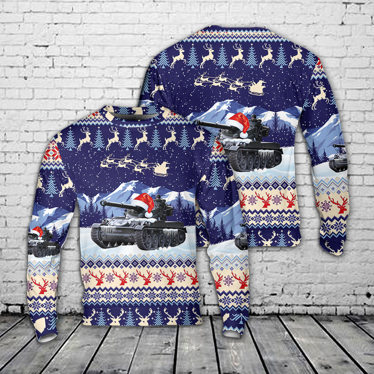 French Army AMX 13 Christmas AOP Sweater