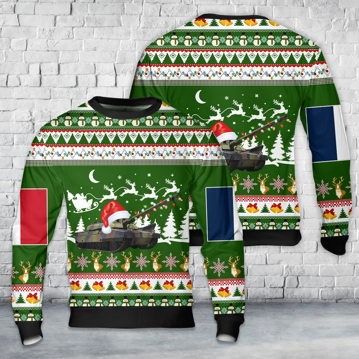 French Army Prototype Leclerc MBT ‘6904-0116’ “FOCH” Christmas AOP Sweater