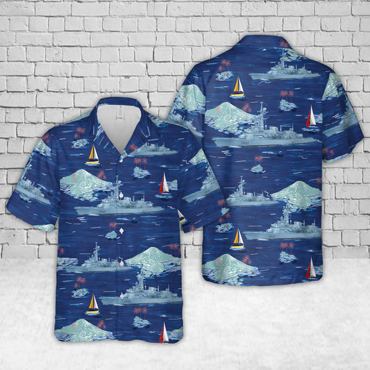 French Navy Jean de Vienne (D643) Georges Leygues-class Frigate Hawaiian Shirt