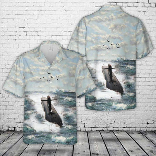 French Navy Triomphant-class submarine Hawaiian Shirt