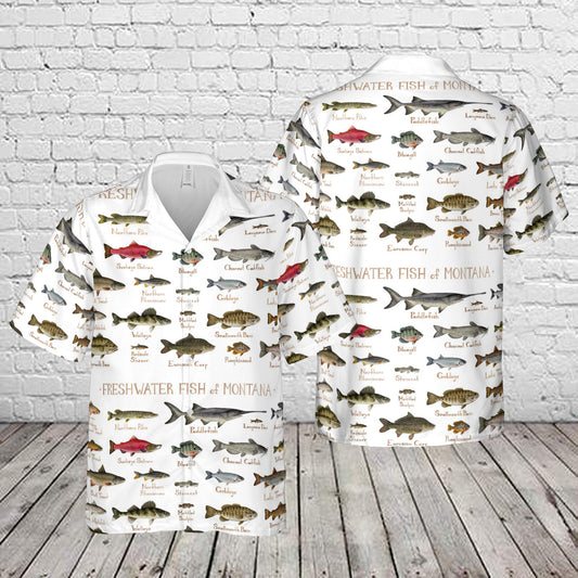 Freshwater Fish Of Montana Hawaiian Shirt