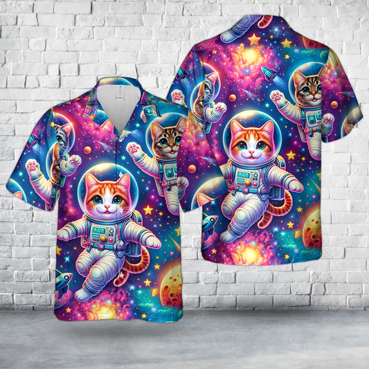 Funky Space Cats Hawaiian Shirt