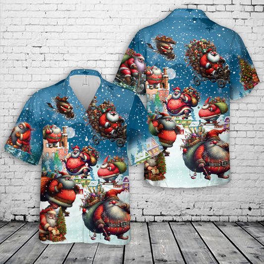 Funny Santa Christmas Hawaiian Shirt