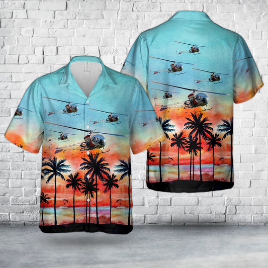 G-BAXS - 1969 Bell 47 G5 Helicopter Hawaiian Shirt