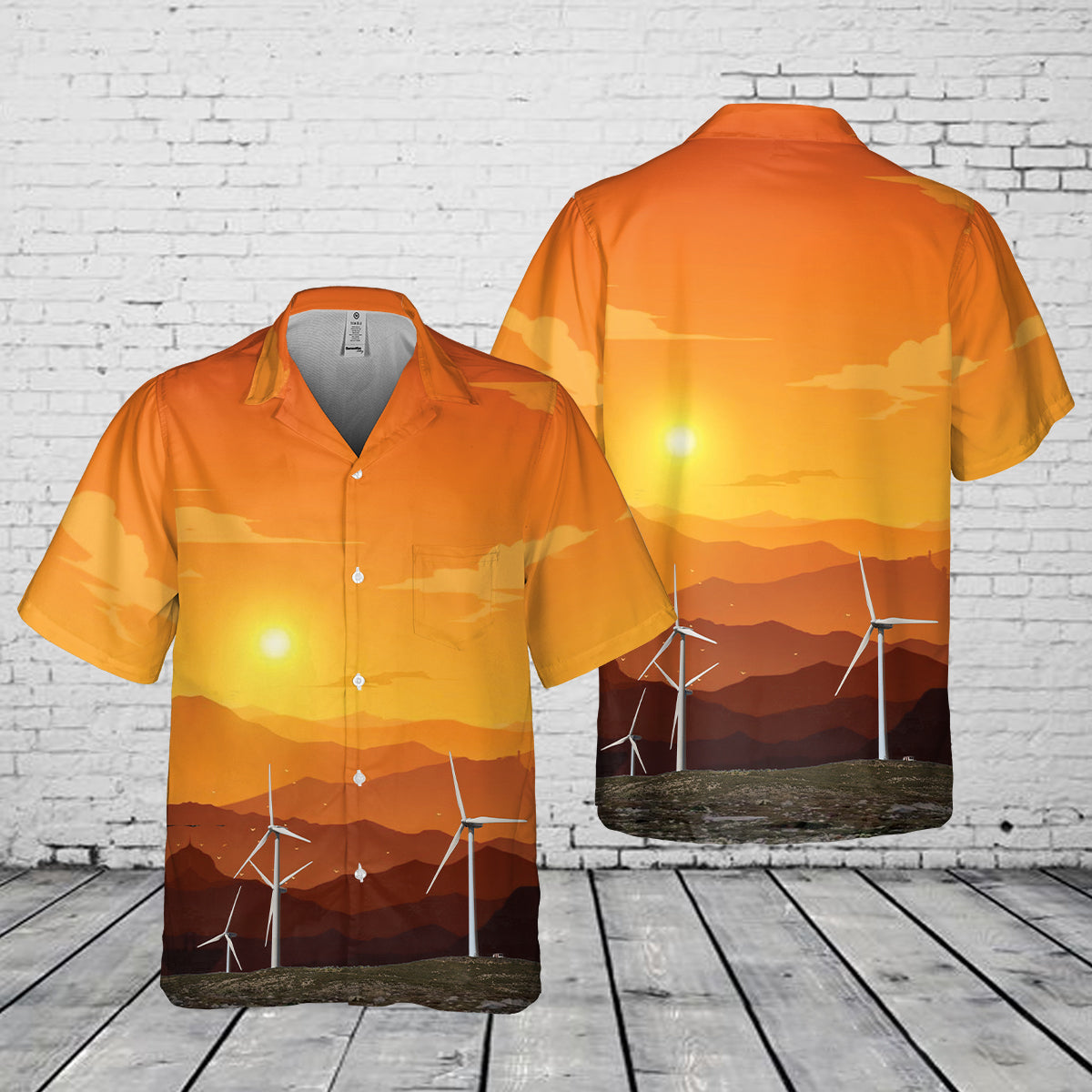 GE Wind Energy, GE 1.5-megawatt Wind Turbine Pocket Hawaiian Shirt