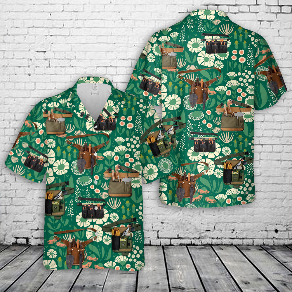 Garden Tool Belt and Tools Hawaiian Shirt