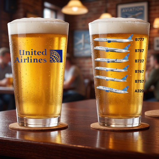 United Airlines Fleet 16oz Pint Beer Glass